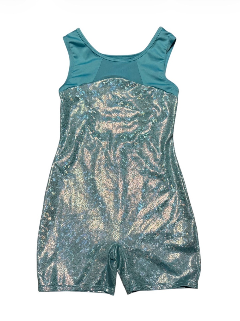 More Than Magic Blue Shimmer Girls Dance Romper/ Unitard